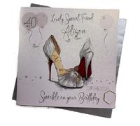 Lovely Special Friend | Personalised Birthday Card | Shoes | Handmade | Customise With Any Relation, Name, Year & Date| Luxury Card | Envelope Included | Blank Inside | Made in UK | Keepsake Card