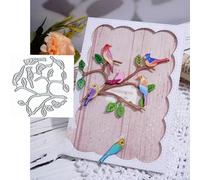 Lovely Spring Bird Branch Flower Leaf Greeting Card Metal Die Cuts,Snowflake Flower Leaf Cutting Dies Cut Stencils DIY Scrapbooking Decorative Embossing Paper Scrapbooking Card Making
