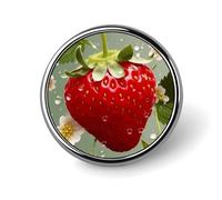Lovely Strawberry Badge Holder Exquisite Round Badge with Picture Pin DIY Button Badges Personalized Metal Button Pin Fashion Brooch Crafts Gifts Clothes Decorative Pins