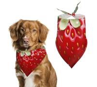 Lovely Strawberry Dog Bandana Triangle Dog Scarf Washable Polyester Dog Bibs Cute Pet Bandana for Medium Large Dogs Puppy and Cats