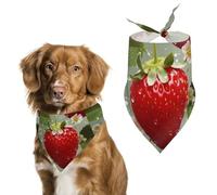 Lovely Strawberry Dog Bandanas for Feeding Grooming, Triangle Pet Bibs Washable Pets Scarf for Cats & Dogs