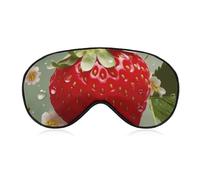 Lovely Strawberry Eye Mask for Women & Men, Breathable & Adjustable Eye Cover, Ultra Soft Sleep Mask, Lightweight Travel Blindfold for Airplane, Nap, Night Sleeping