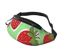 (Lovely Strawberry) Fanny Pack Waist Bag Adjustable Shoulder Strap Bum Bag for Men Women Travel Hiking Running