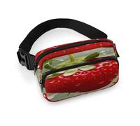 Lovely Strawberry Full Printed Fanny Pack,Zipper Belt Bag Cute Crossbody Bag Hip Bum Bag with Adjustable Strap