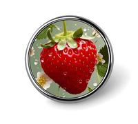 Lovely Strawberry Lapel Pins Metal Pin Badge Personalized Pinback Button Badges Classic Round Badge Recognition Enamel Lapel Pin for Jackets, Backpacks, Bags