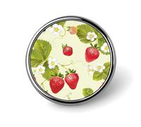 Lovely Strawberry Lapel Pins Metal Pin Badge Personalized Pinback Button Badges Classic Round Badge Recognition Enamel Lapel Pin for Jackets, Backpacks, Bags
