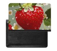 Lovely Strawberry Passport Holder Wallet Card Case Fashion Travel Passport Cover Documents Organizer ID Protector Holder Unisex-adult