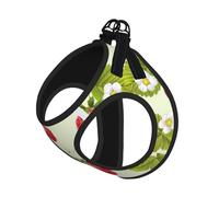 Lovely Strawberry Print Adjustable Reflective Harness Leash Set For Cats, Dogs And Small Pets, Soft Breathable Mesh Walking Vest With Escape-Proof Lead