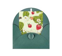 Lovely Strawberry Print Adorable Blank Cards& Envelopes,Unique Designs Perfect for Festivals, Invitations