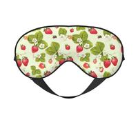 Lovely Strawberry Print Functionality Cozy Eye Mask Adjustable Strap Nap Night Travel Camping Yoga Relax