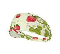 Lovely Strawberry Print Non-Slip Elastic Running Headband, Sweat Absorbing Stretchy Hair Bands For Gym Yoga, Soft Skin-Friendly Foldable Workout Headband