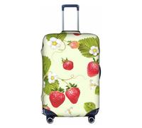 Lovely Strawberry Print Travel Elastic Suitcase Luggage Baggage Cover Protector, Washable And Anti-Scratch, White, S