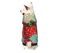 Lovely Strawberry Printed Dog Hoodie Soft Dog Sweatshirt Cute Cat Dog Clothes for Small Dogs Kitten Puppy, XL