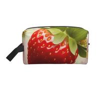 Lovely Strawberry Printed Makeup Bag Travel Portable Cosmetic Bag Large Capacity Makeup Case Toiletry Handbag Organiser for Women