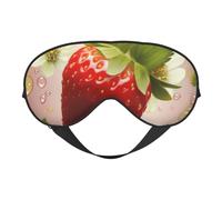 Lovely Strawberry Printing Sleep Mask for Women Men Double-Sided Print Soft Silk Eye Masks Eye Sleep Shade Cover