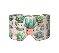 Lovely Succulent Plants Adjustable Sleep Eye mask and Earmuffs, Unisex Side Sleeping Headband (26.8 * 4.3 inches), Indoor and Outdoor Travel Yoga Comfort Cover,