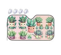 Lovely Succulent Plants Medium Car Windshield Sunshade - Quick Cooling in The car in Summer, Portable Storage Sunshade