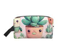 Lovely Succulent Plants Multifunctional Travel Toiletry Bag Daily and Fitness Storage Bag for Cosmetics Stationery and More