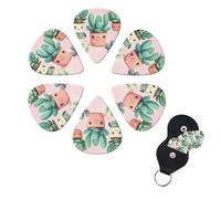 Lovely succulent plants Print Guitar Picks 6 Pack Guitar Plectrums with Pick Holders Bass Picks For Acoustic Guitar Bass Electric Ukulele Includes 0.46mm, 0.71mm, 0.96mm