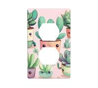 Lovely Succulent Plants Unbreakable Polycarbonate Switch Plate-1 Gang Screwless Wall Plate for Home Office