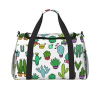 Lovely Succulent Print Womens Sports Bags Travel Bag - Gym Tote Bag with Compartment,Duffel Bags for Men,Ladies Holdall,Carry On Weekend Travel Handbags for Women
