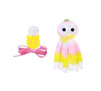 Lovely Suspended Kitten Toy With Chirping Mechanism Soft Fabric Tentacles Design Kitten Entertainment Easy To Clean Hanging Pet Toy
