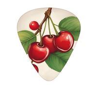 lovely sweet red cherry 1 Professional Guitar Picks Set 12 PCS ABS Material Thin Medium Heavy with Storage Box for Guitar Ukulele