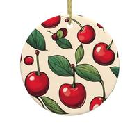 lovely sweet red cherry 2 Christmas Ornaments, Hanging Festive Decorative Ornament, Perfect for Holiday and Gift