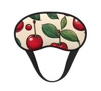 Lovely Sweet Red Cherry 2 Print Black Out Eye Mask for Sleeping Airplane, Sleep Mask Polyester for Home and Travel