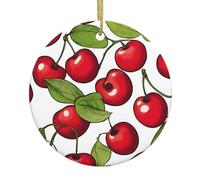 lovely sweet red cherry 3 Christmas Ornaments, Hanging Festive Decorative Ornament, Perfect for Holiday and Gift