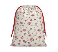 Lovely Sweet Red Cherry Christmas Drawstring Gift Bags Large Size Xmas Goody Wrapping Bags Valentine Favors Party