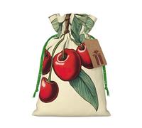 Lovely Sweet Red Cherry Christmas Gift Bags,Gift Bags For Christmas Wrapping, Pouches With Drawstring Closure