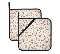 Lovely Sweet Red Cherry Large Pot Holders Oven Mitts Set Heat Resistant Pot Holders Square Pot Holder Hot Pads8 In