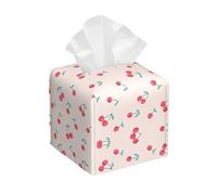 lovely sweet red cherry Patterned square tissue box in double sided leather for home, office and bedroom