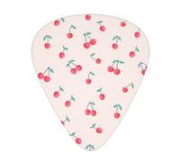 Lovely Sweet Red Cherry Print Guitar Picks,12 Pack Guitar Plectrums Thin, For Bass Electric Acoustic Guitars Ukulele