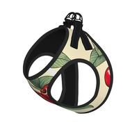 Lovely Sweet Red Cherry Print Harness Leash Set For Cat And Small Dog, Adjustable, Reflective, And Escape-Proof Vest With Soft Breathable Mesh Lining