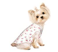 lovely sweet red cherry Print Pet Sleeveless Tank Top for Dogs Cats Apparel Stretchy Soft Fashion Vest Gear Wear