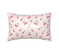 Lovely Sweet Red Cherry Print Pillowcase, Silk Pillowcase For Hair And Skin, With Hidden Zipper Standard Size Pillow Cover 51 X 76 Cm