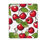 Lovely Sweet Red Cherry Print Small Desk Pad,Rubber Base with Precision Stitched Edges,Perfect for Office,Gaming
