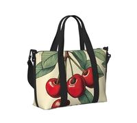 Lovely Sweet red Cherry Print Travel Hand Bag Women Lightweight Tote Foldable Daily Weekend Trips Gym Vacation