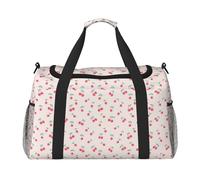 Lovely Sweet Red Cherry Print Womens Sports Bags Travel Bag - Gym Tote Bag with Compartment,Duffel Bags for Men,Ladies Holdall,Carry On Weekend Travel Handbags for Women