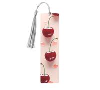 Lovely Sweet red Cherry Printed Metal Bookmarks S - Gray Lightweight Aluminium Book Marker for Books, Journals & Gifts, Ideal Book Lovers, Holiday Decor & Crafts