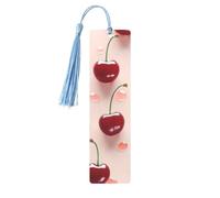 Lovely Sweet red Cherry Printed Metal Bookmarks S - Sky Blue Lightweight Aluminium Book Marker for Books, Journals & Gifts, Ideal Book Lovers, Holiday Decor & Crafts