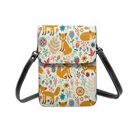 Lovely Sweet Red Cherry Pu Leather Small Crossbody Bag, Stylish Handbag With Strap, Fits Most Cell Phone Purse Smartphone, Cute Floral Animal Pattern, One Size