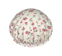 Lovely Sweet Red Cherry Women Luxury Shower Cap, Double ProtectionElastic, Reusable Adjustable Bonnet
