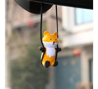 Lovely Swinging Fox Car Pendant, Funny Fox Car Rearview Mirror Pendant Auto Interior Ornament Home Decoration Accessories Gift for Family and Friends, Unique