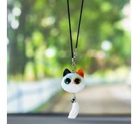 Lovely Swinging Kitten Car Pendant,Cute Kitten Car Rearview Mirror Hanging Ornament Auto Interior Home Decoration Accessories Birthday Gift for Family Friends Birthday Gift for Family Friends,White