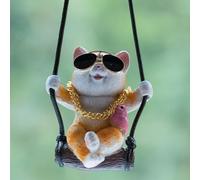 Lovely Swinging Kitten Car Pendant,Cute Kitten Car Rearview Mirror Hanging Ornament Dog Auto Interior Home Decoration Accessories Birthday Gift for Family Friends Birthday Gift for Family and Friends