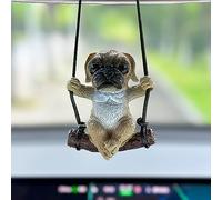 Lovely Swinging Pug Car Pendant, Cute Pug Car Rearview Mirror Dog Auto Interior Home Decoration Accessories Birthday Gift for Family and Friends Birthday Gift for Family Friends