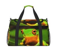 Lovely Tree Frogs Print Womens Sports Bags Travel Bag - Gym Tote Bag with Compartment,Duffel Bags for Men,Ladies Holdall,Carry On Weekend Travel Handbags for Women